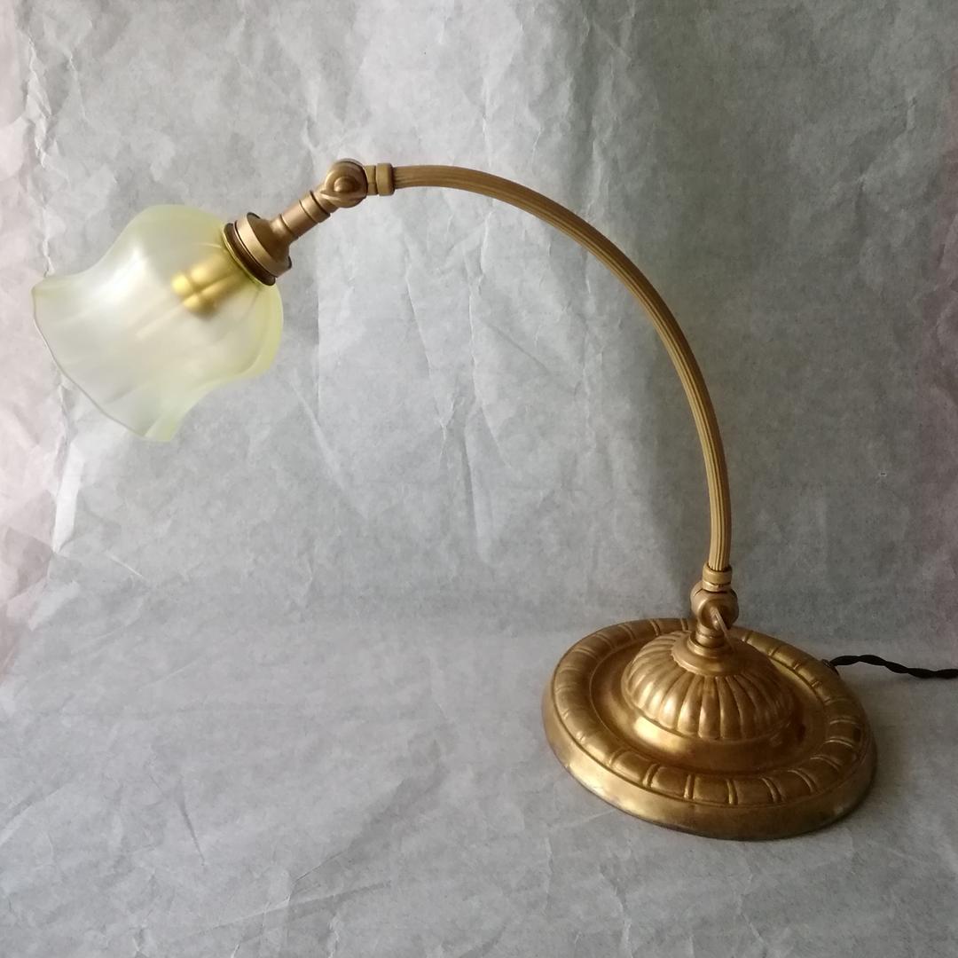 逸品 アール・デコ テーブルデスクランプ ウラン&オパルセントG真鍮