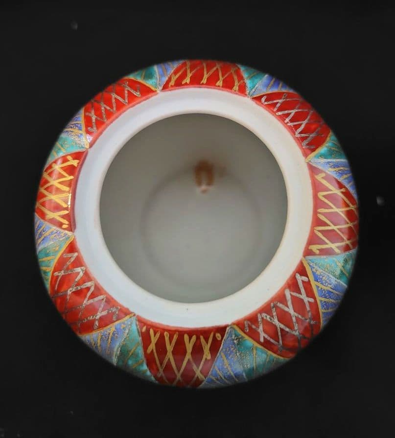 宮本晄(晃) 九谷焼 手まり紋様香炉 共箱共布栞 茶道具