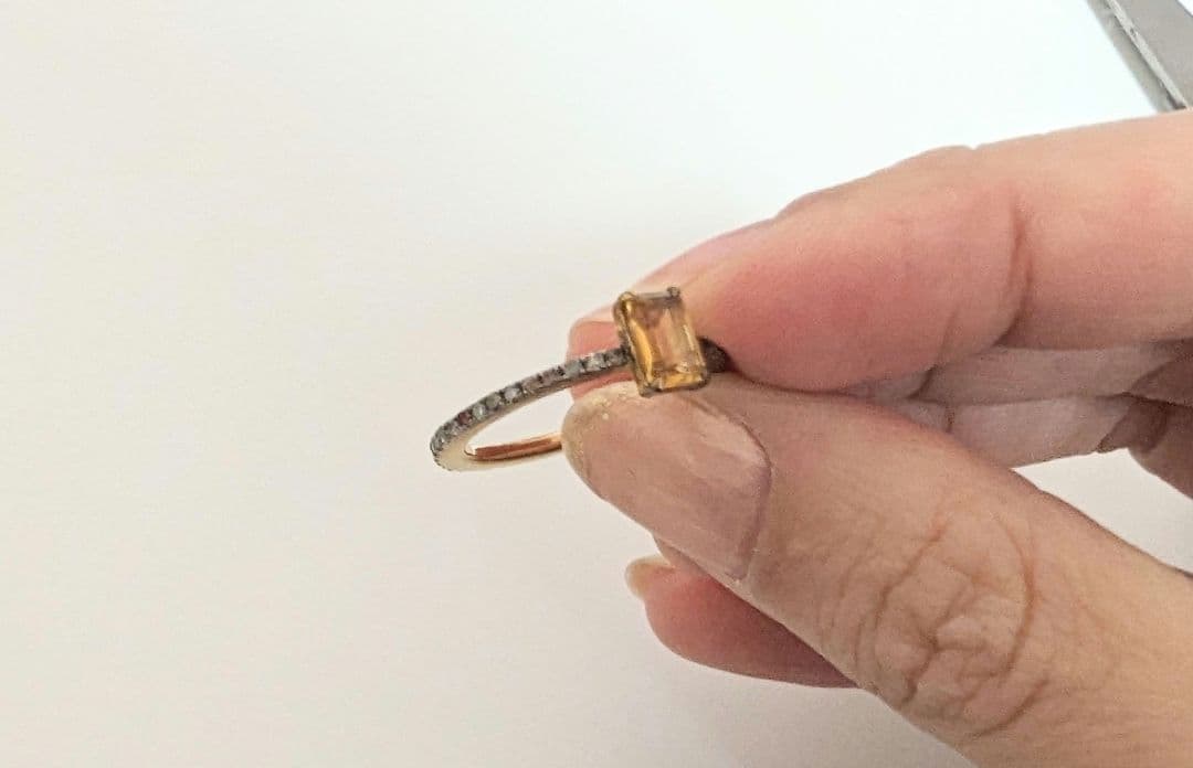 y*n様 artidaoud レクタングルシトリンパヴェダイヤモンドエタニティリ