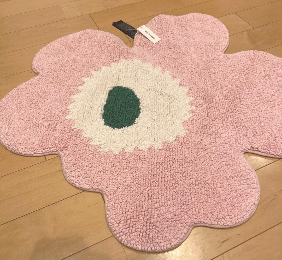 新品　ラスト④マリメッコ　バスマット　ウニッコ　ピンク ラグmarimekko