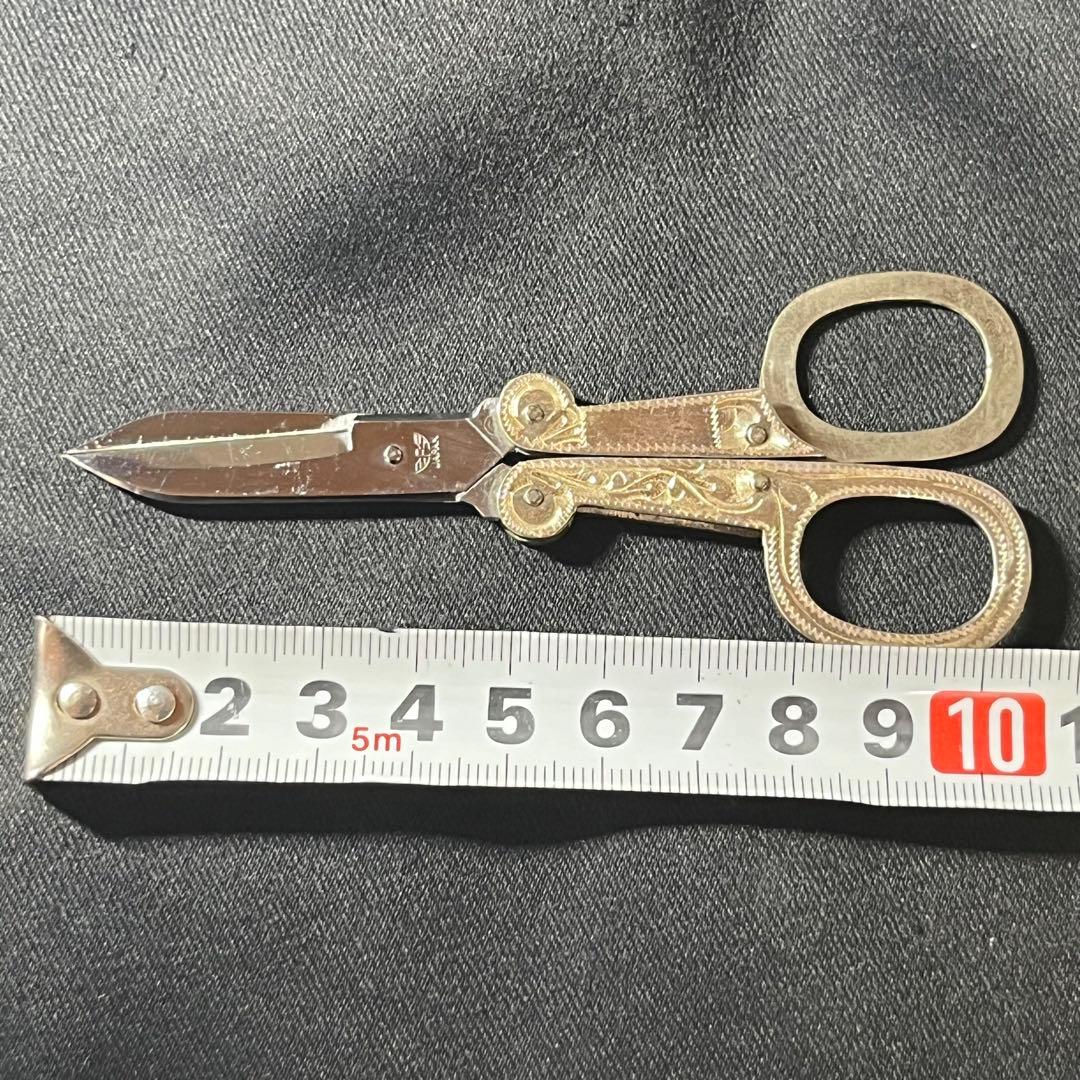 藤本保広 東京ナイフ ハサミ SILVER シルバー刻印あり 銀彫刻 折り畳み