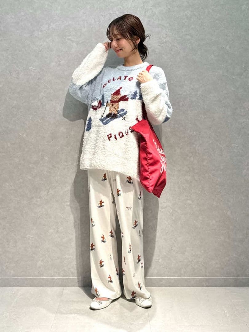 新品タグ付✨ジェラートピケ【HOLIDAY】スキーベアジャガードプルオーバー 上