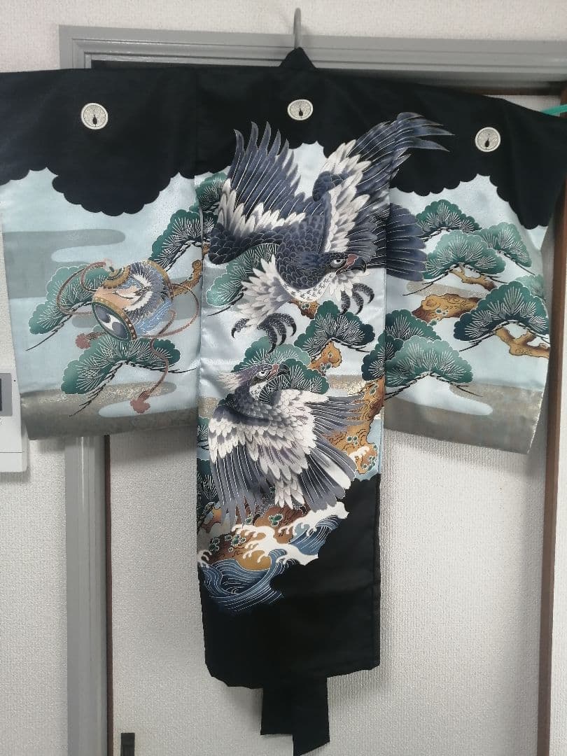 七五三★男児　羽織　着物　袴フルセット ★薄青、黒