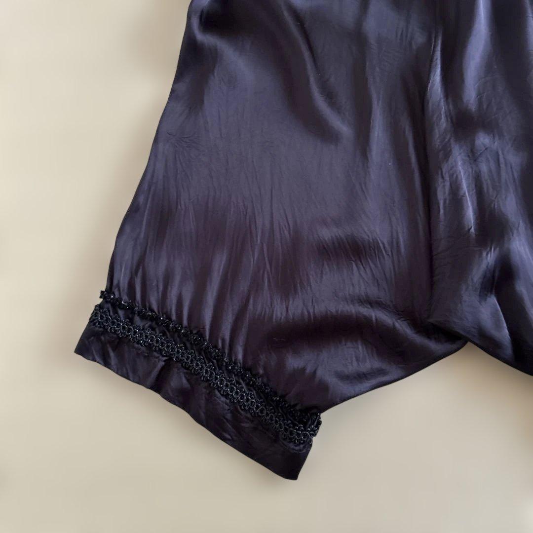 【コム デ ギャルソン】黒サテン サルエルパンMサイズ　レディース