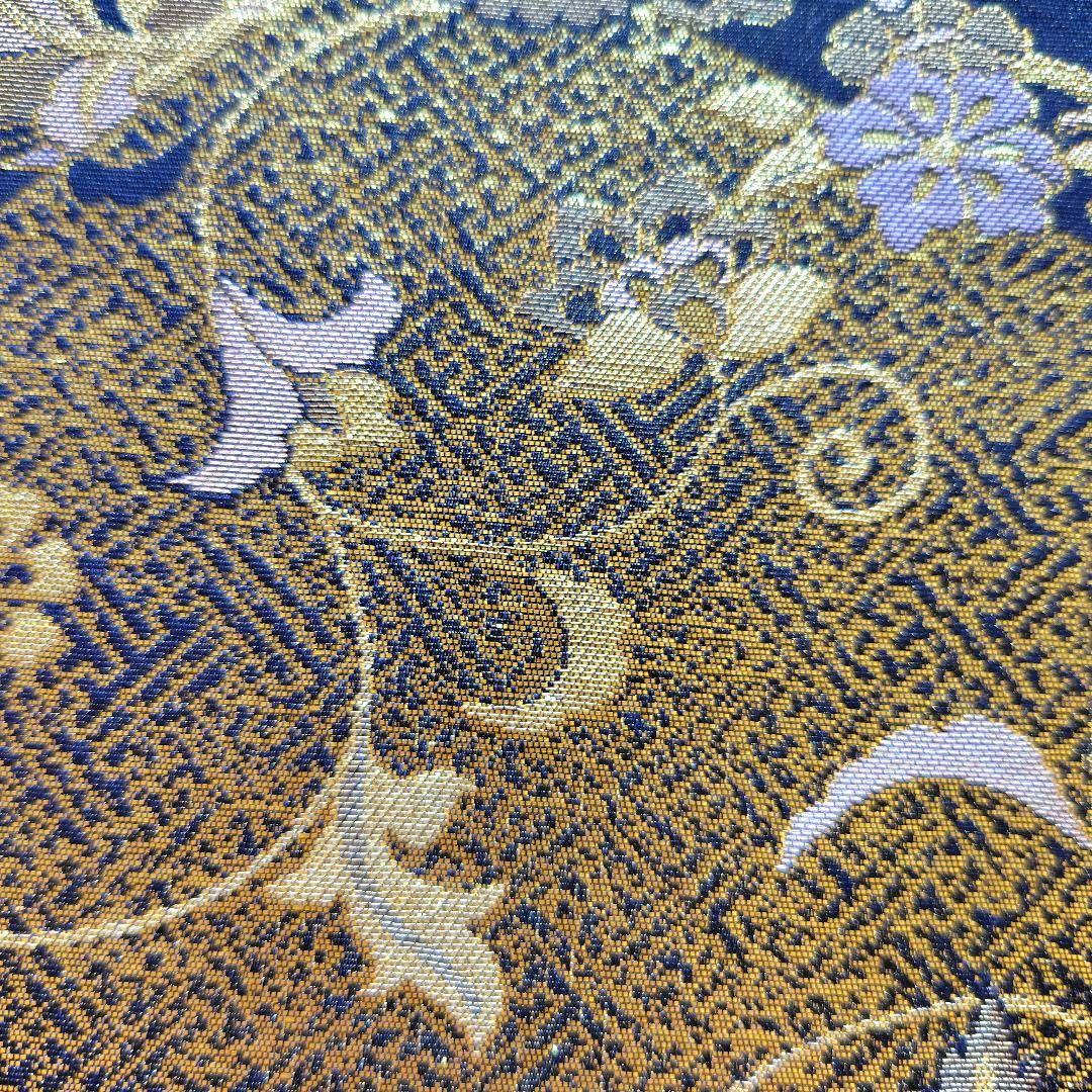 逸品】袋帯 青銅彫金 華紋 唐花 着物 和装 訪問着 振袖 結婚式 成人式