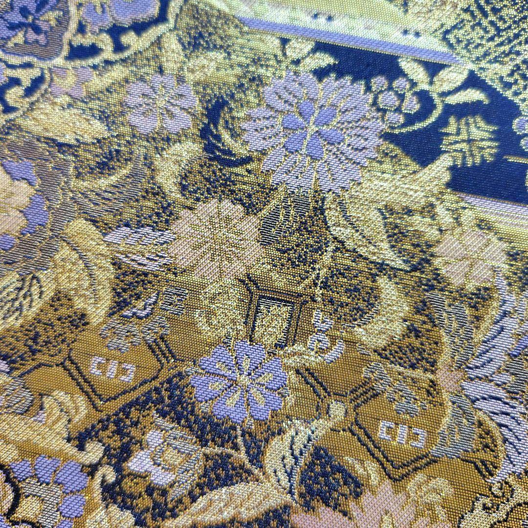 逸品】袋帯 青銅彫金 華紋 唐花 着物 和装 訪問着 振袖 結婚式 成人式