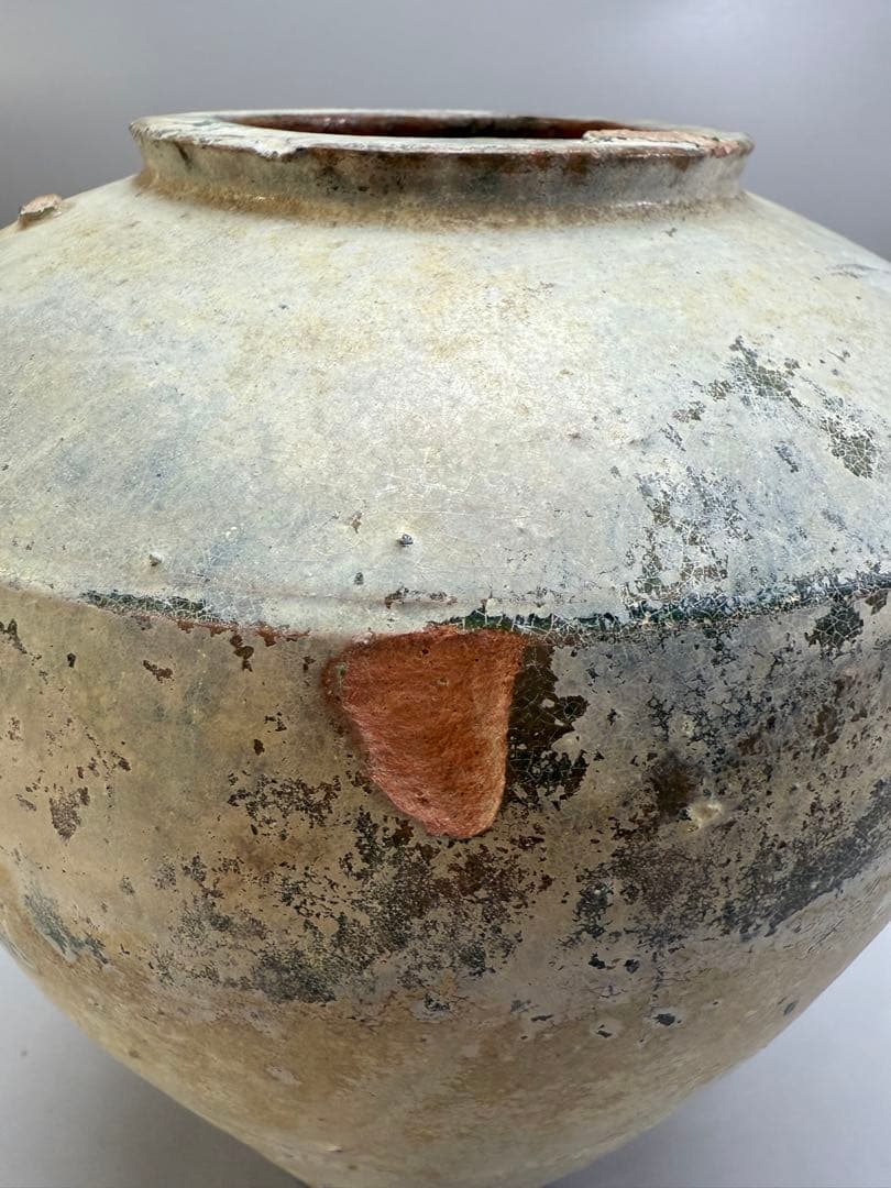 DT662 中国美術 銀化 漢緑釉壷 古陶磁の通販はau PAY マーケット