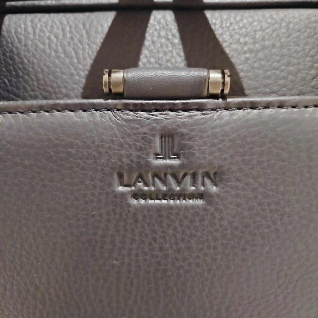 極美品 ランバン ビジネスバッグ A4可 オールレザー ネイビー PC収納 紺