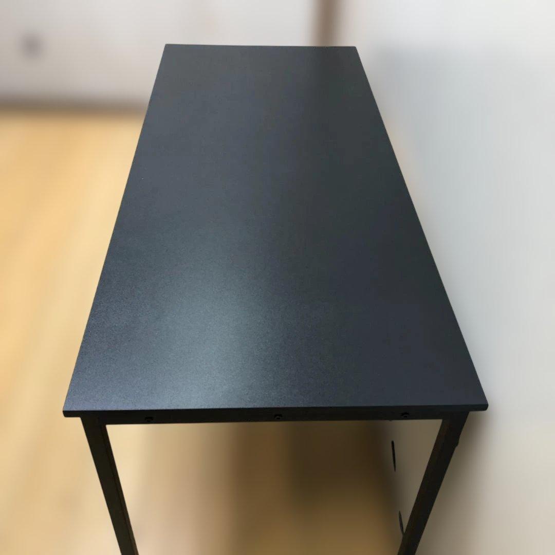 送料無料　シンプルデスク 幅140cm ブラック ワークデスク　250723-8