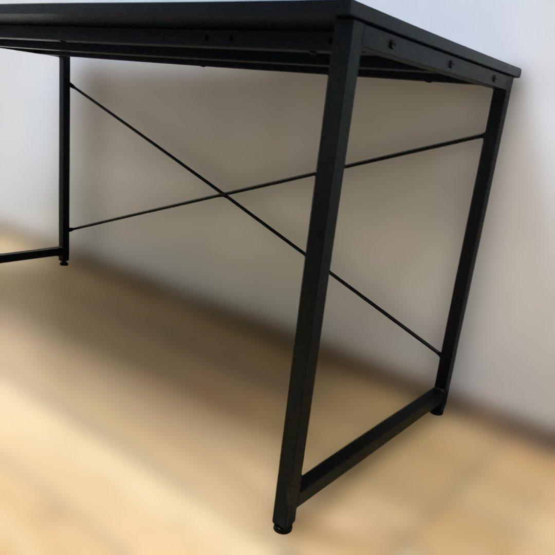 送料無料　シンプルデスク 幅140cm ブラック ワークデスク　250723-8