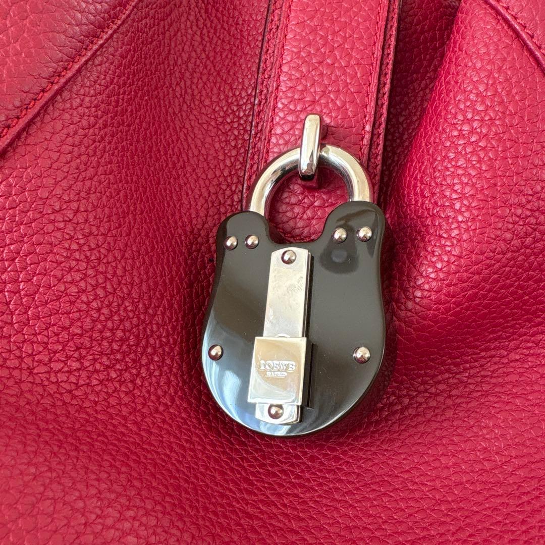 【美品】LOEWE バック カリエ ホーボー ハンドバッグ　レッド