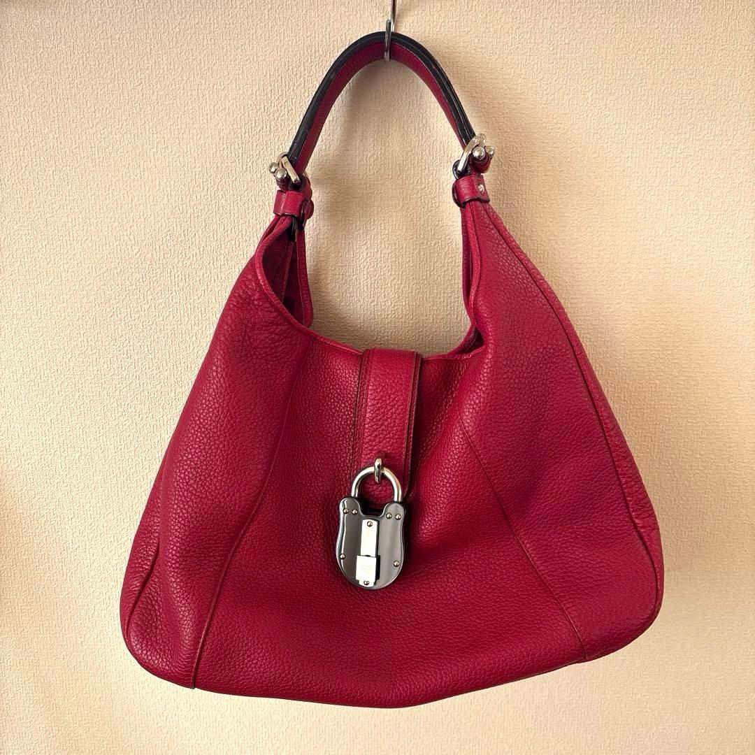 【美品】LOEWE バック カリエ ホーボー ハンドバッグ　レッド