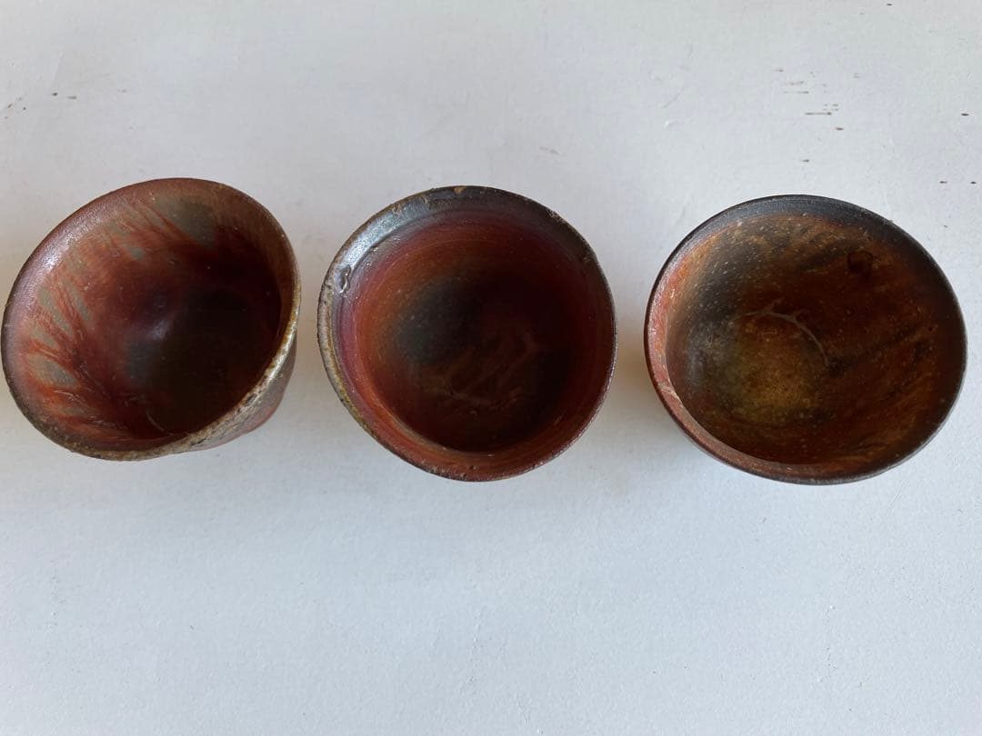 備前焼　３個セット　ぐい呑み　盃　酒器　徳利　食器　器
