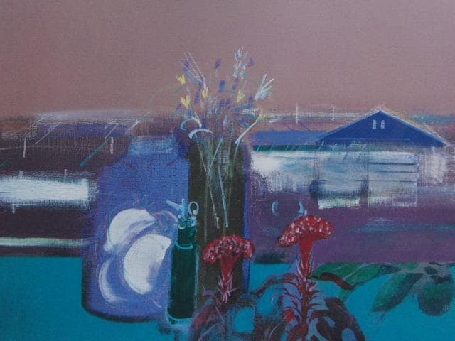 森本勇、【秋風】、希少な額装用画集画、新品高級額 額装付、状態良好