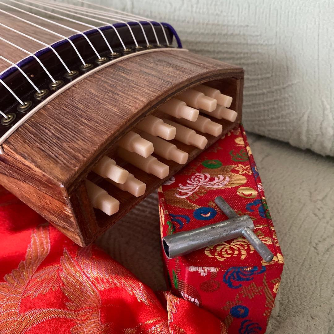 ミニ琴 2尺琴 全長約60cm×全幅約13cm 木製 お琴 箏 十三弦 和楽器