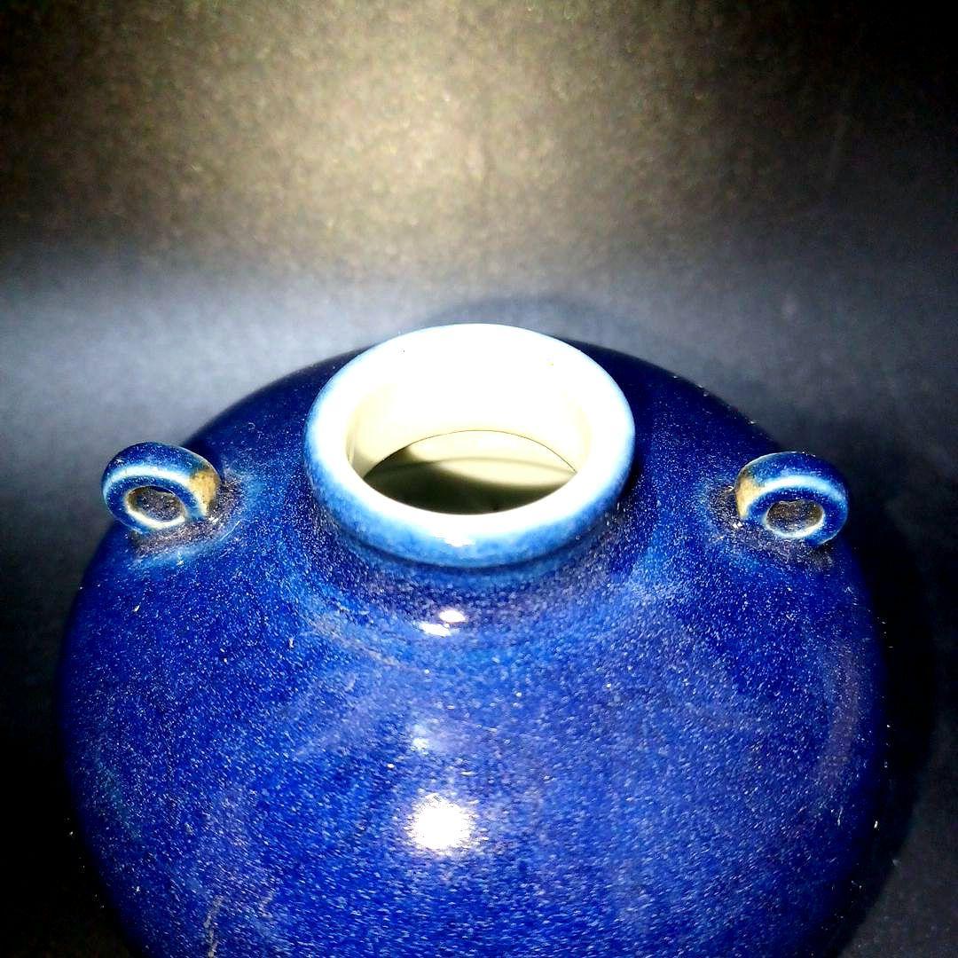 明 瑠璃釉双糸壺 中国古美術