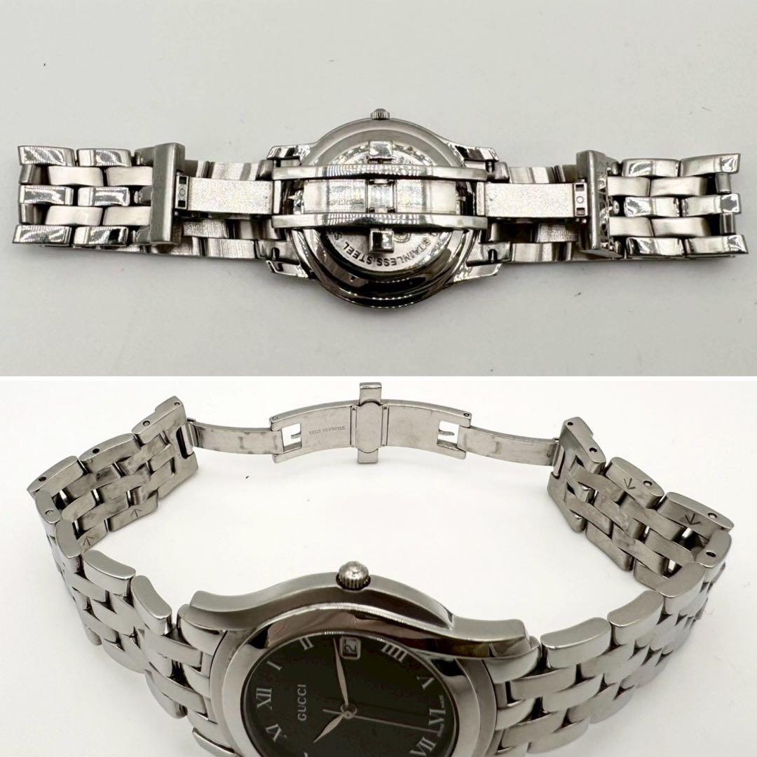 極美品✨稼働 GUCCI 5500M ローマン デイト クォーツ メンズ 3針