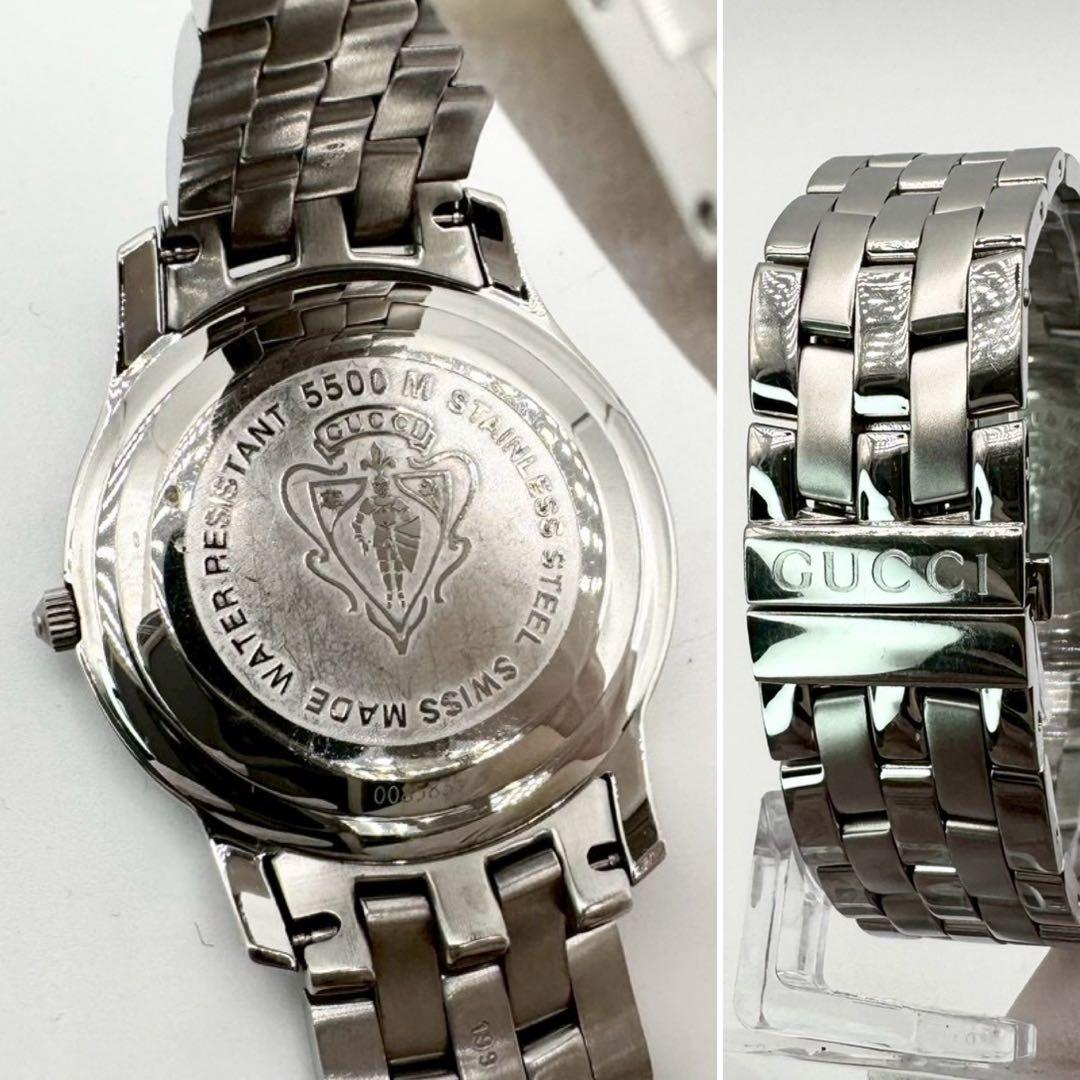 極美品✨稼働 GUCCI 5500M ローマン デイト クォーツ メンズ 3針