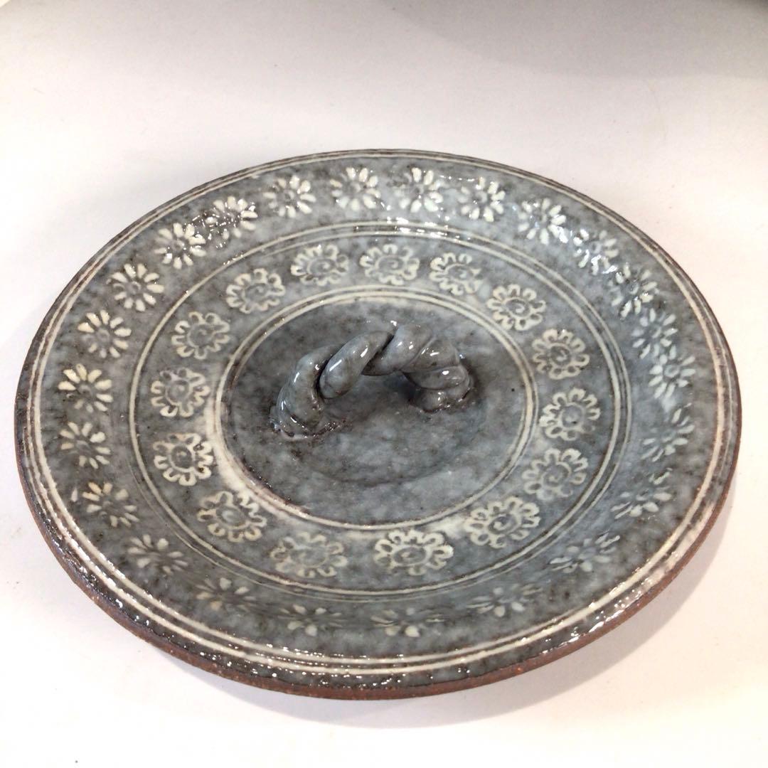 P353 水指 『平安 浅見与し三造』『花三島』『耳付水指』 共箱