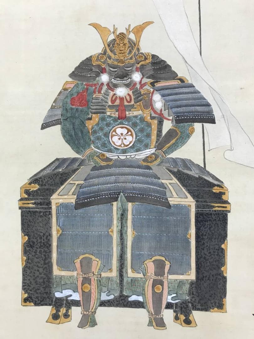 虚心/鎧図/武具図/掛軸☆宝船☆AD-608