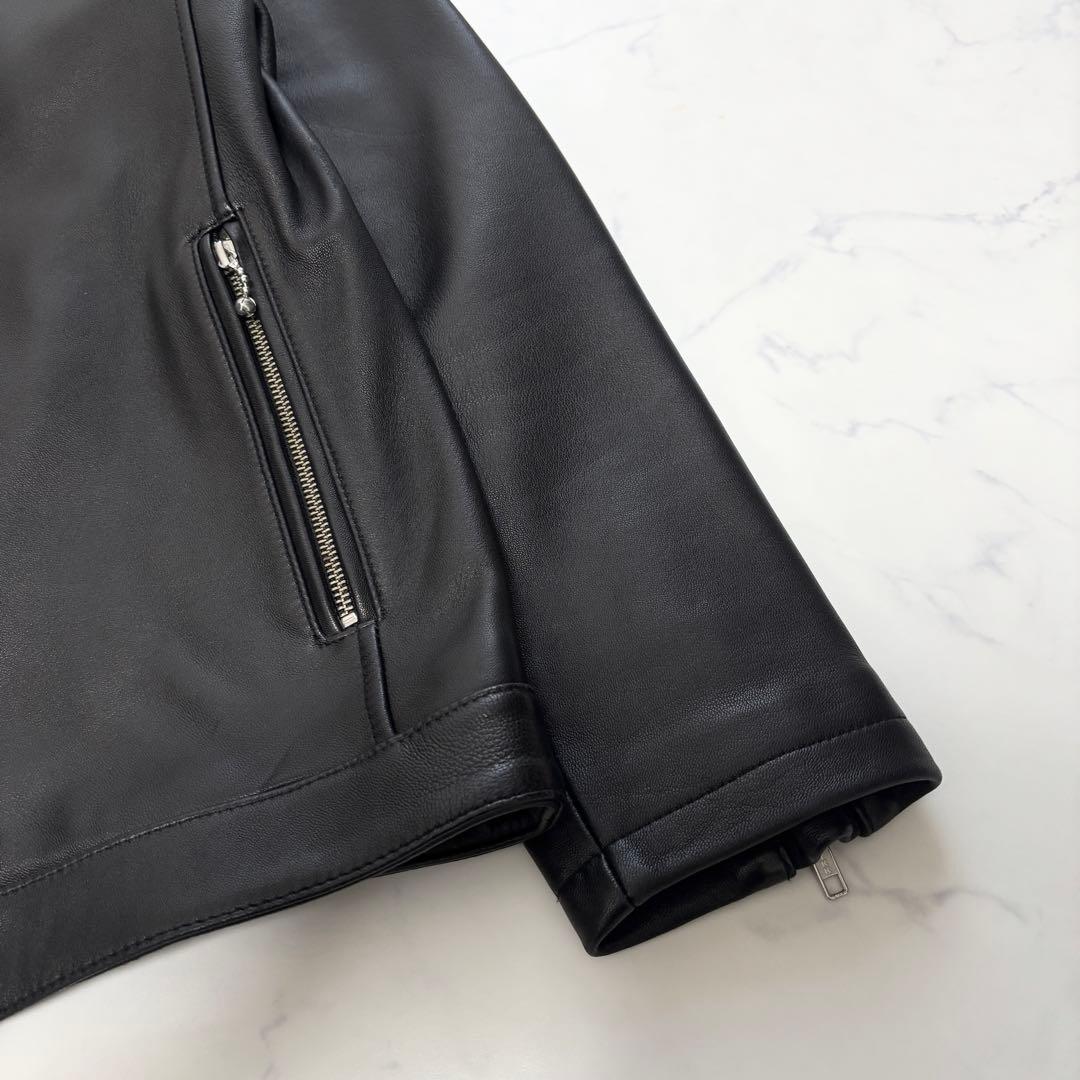 ユナイテッドアローズ ライダースジャケット ラムレザー 羊革 ブラック L