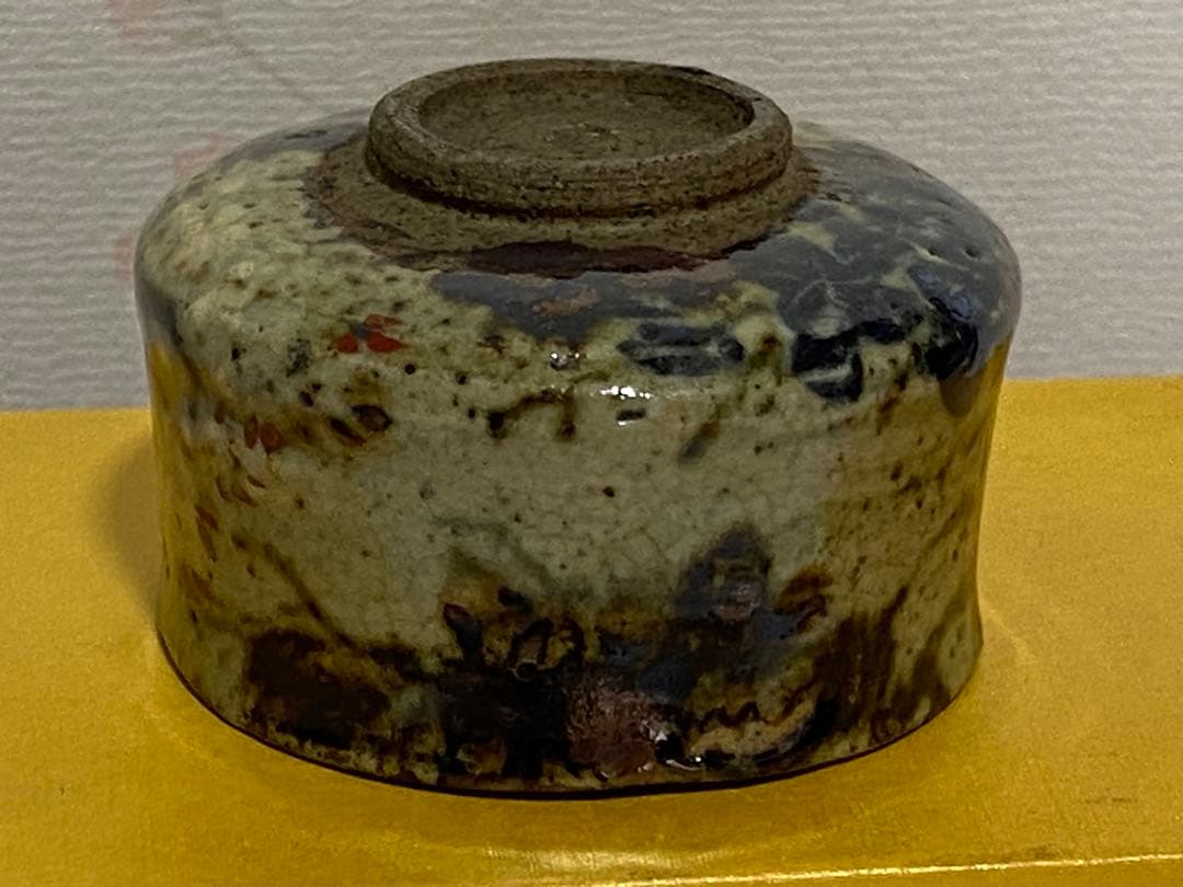 ♦犬山焼 雲錦手 竹節高台 酒器 ぐい呑み 大正〜 明治時代 古美術品 骨董品