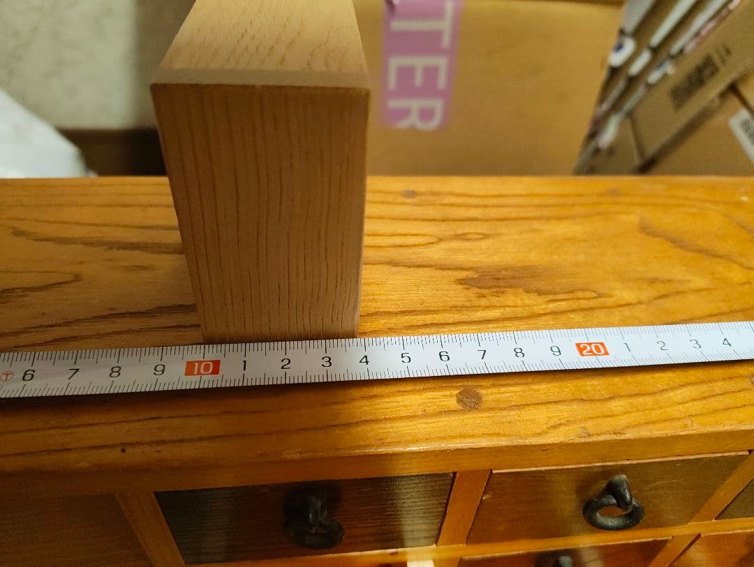 手作り木工品、引き出し式収納 約40cm 30個ミニ引出し 手作り 木製 小物