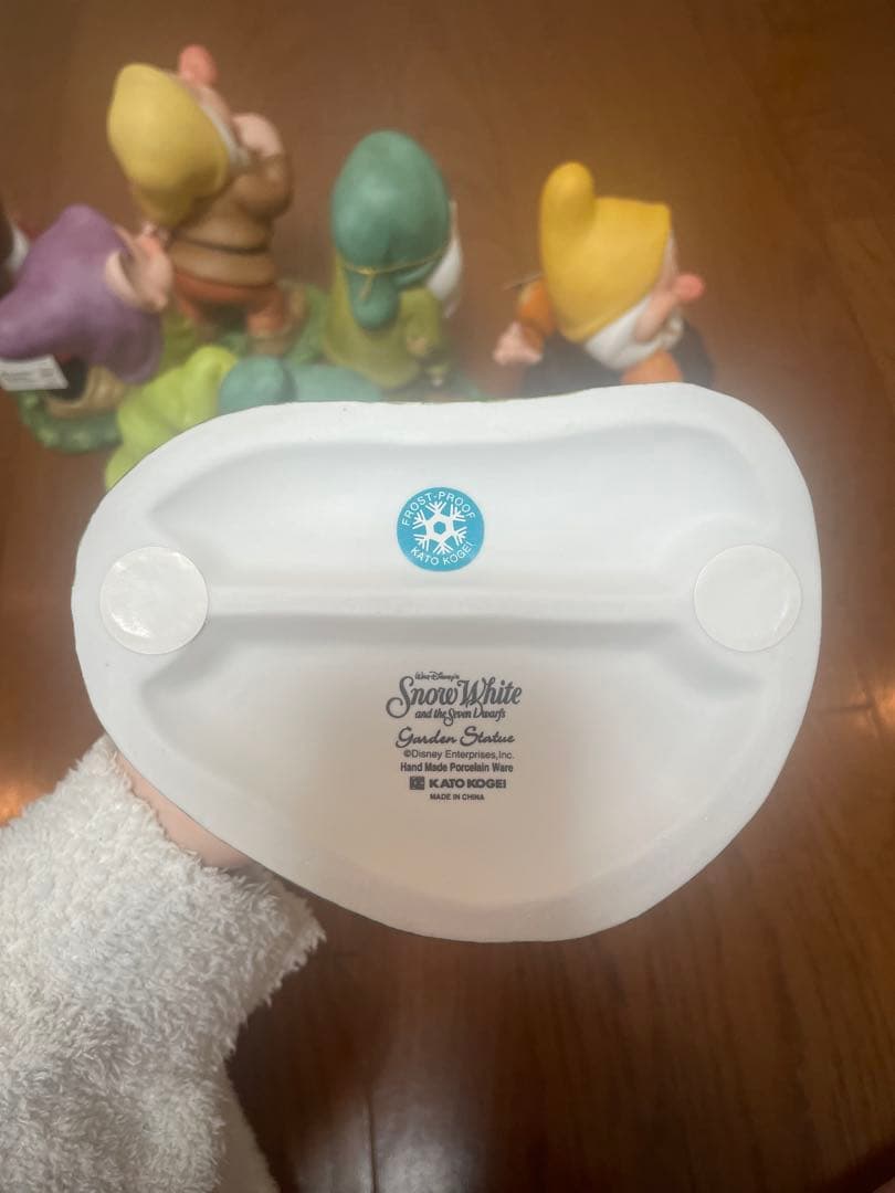 【希少】白雪姫 38cm7人の小人加藤工芸陶器置物 ガーデンオーナメント