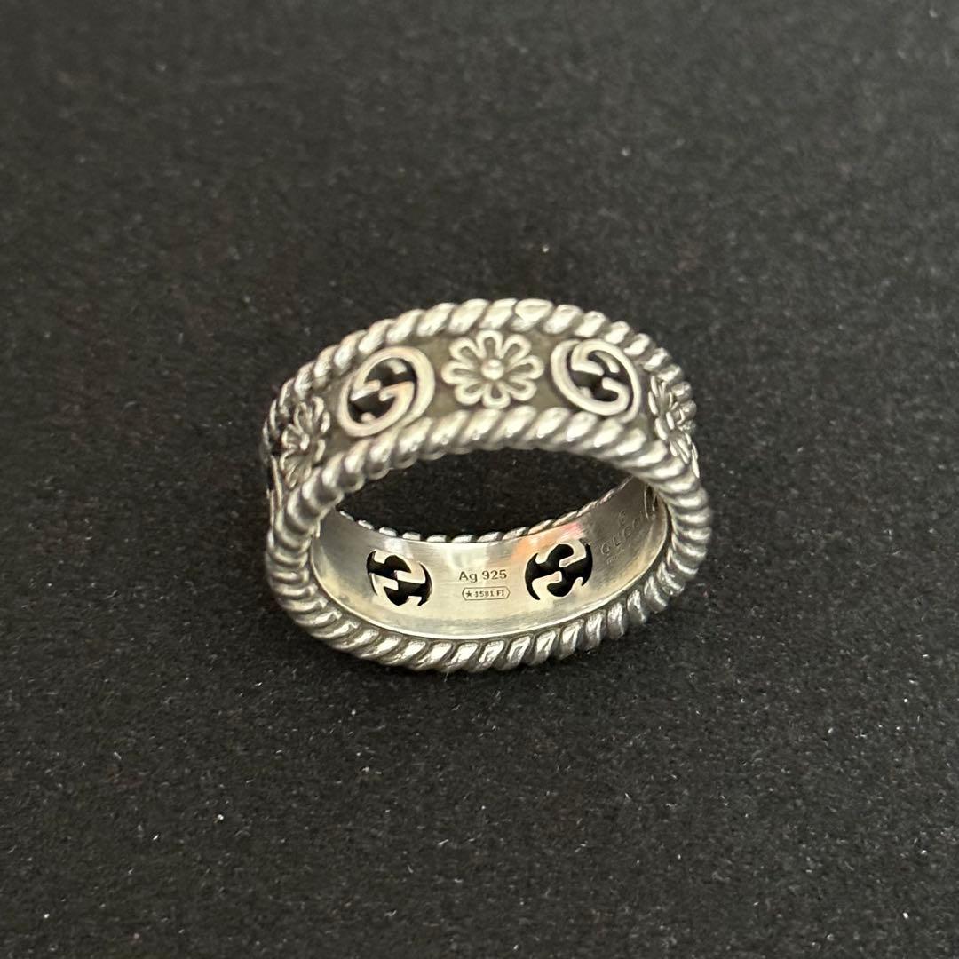 GUCCI ダブルG シルバー フラワー リング　20