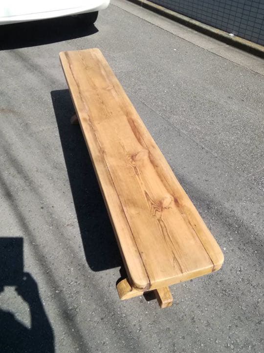 引き取り限定】木製ベンチ 長椅子 くさび 椅子・チェア