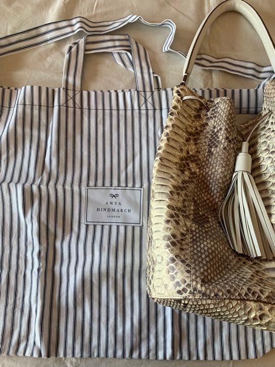 ANYA HINDMARCH パイソン巾着バッグ