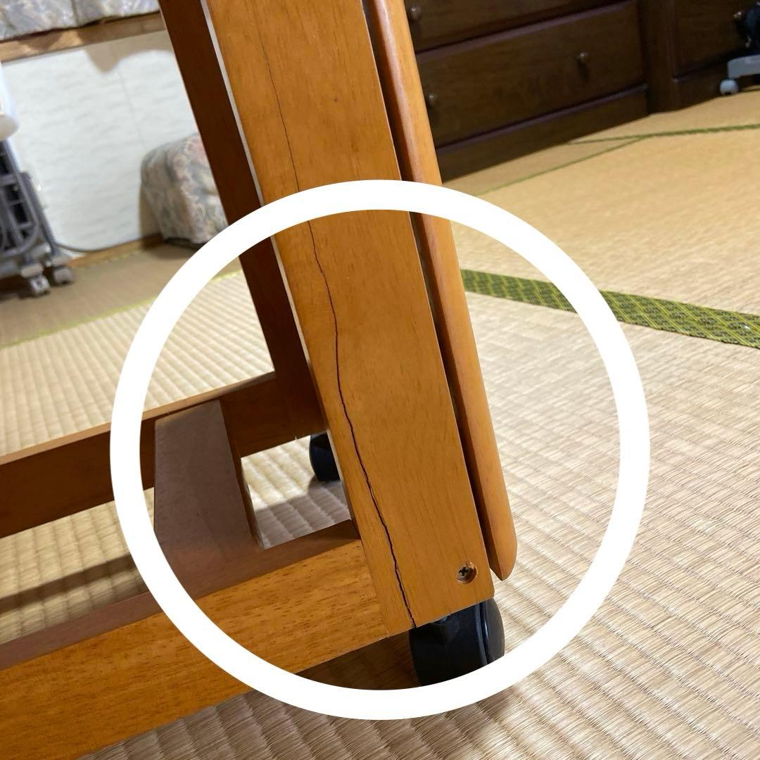 木製 楕円形バタフライダイニングテーブル キャスター付き