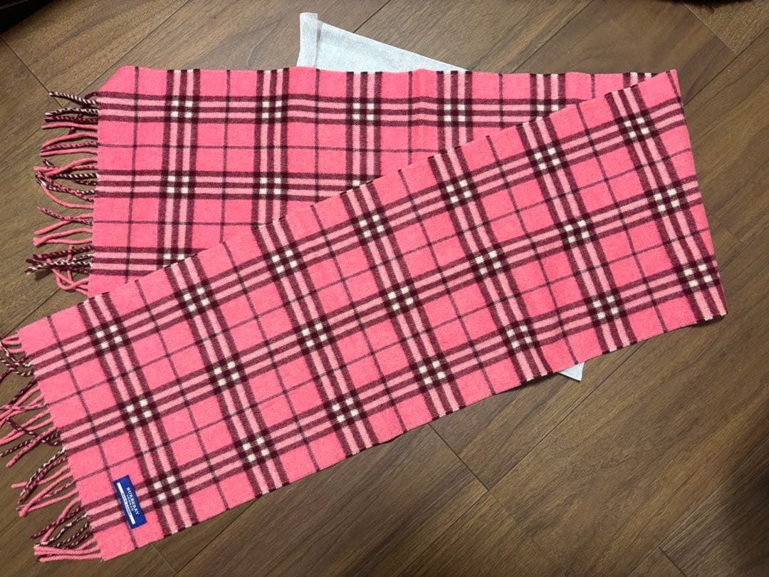 未使用品♡BURBERRY BLUE LABEL チェック マフラー ピンク - メルカリ