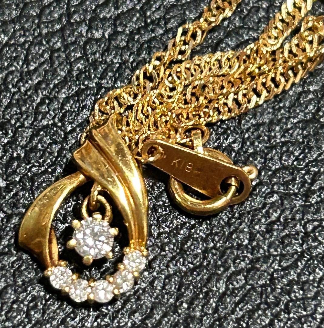 ひろ K18 18金 ダイヤ ネックレス プラチナ Pt 本真珠指輪