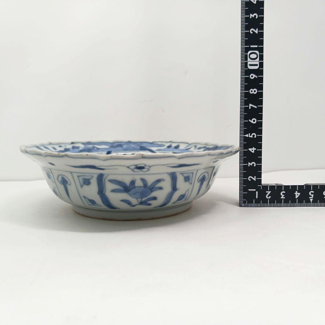 Y552-1 明代 呉祥瑞造 染付 皿 兜鉢 3枚セット RR