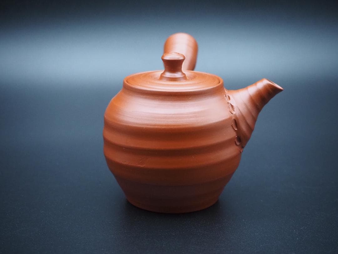 茶道具 初代三浦竹泉 朱泥横手急須
