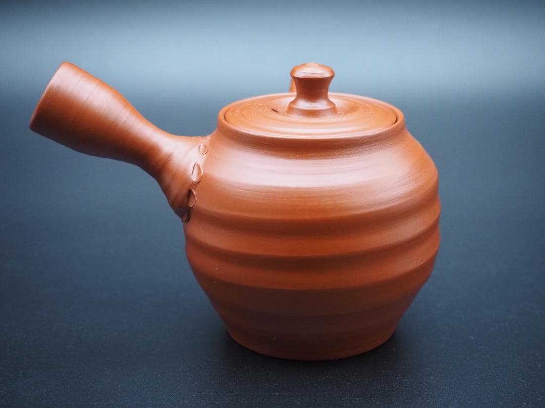 茶道具 初代三浦竹泉 朱泥横手急須