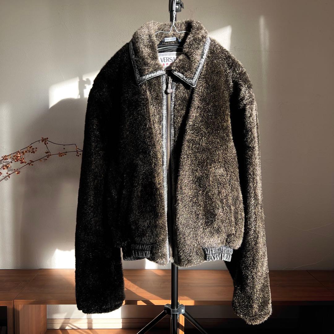 90s Gianni Versace ファー ジャケット ブルゾン ヴィンテージ 1992/93 GIANNI VERSACE sleeveless quilted puffer jacket w