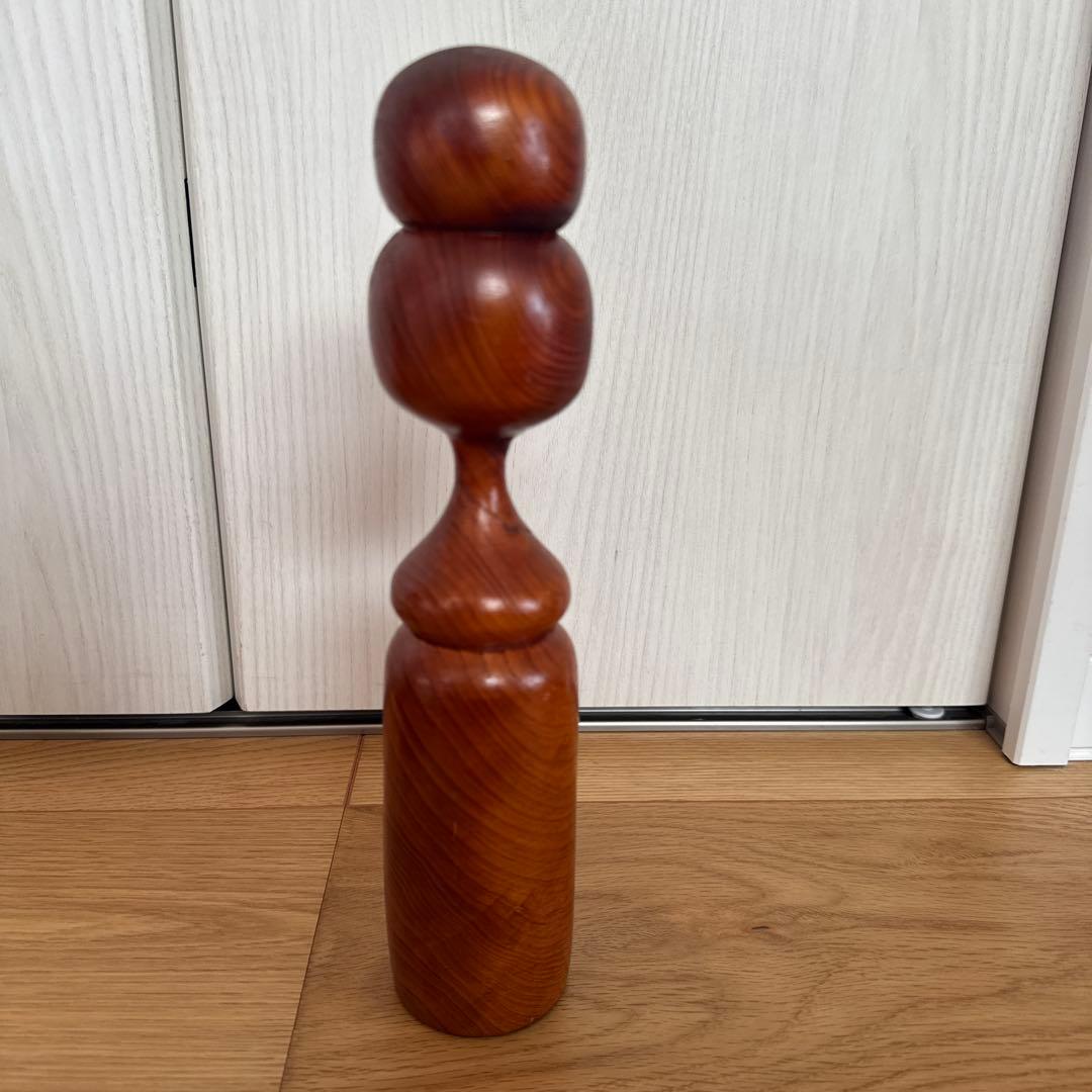 刻印あり】屋久杉 夫婦こけし ウッド 民芸品 木彫り人形 置物 工芸品