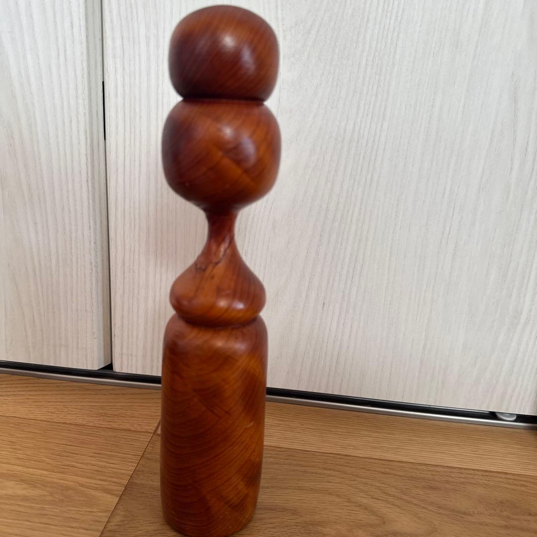 刻印あり】屋久杉 夫婦こけし ウッド 民芸品 木彫り人形 置物 工芸品