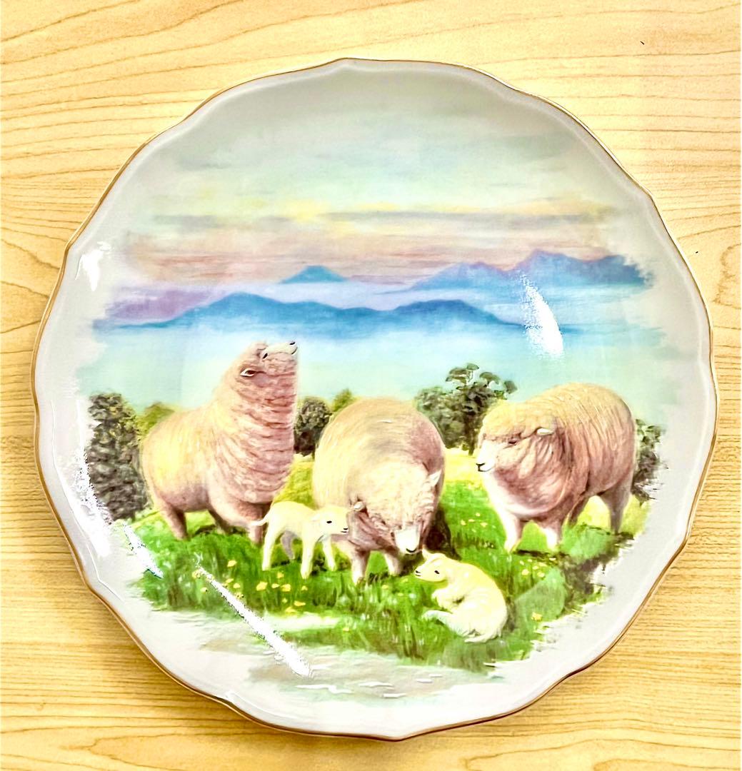 深川製磁 縁起皿 寅 卯 辰 午 未 5枚セット23.7cm 美