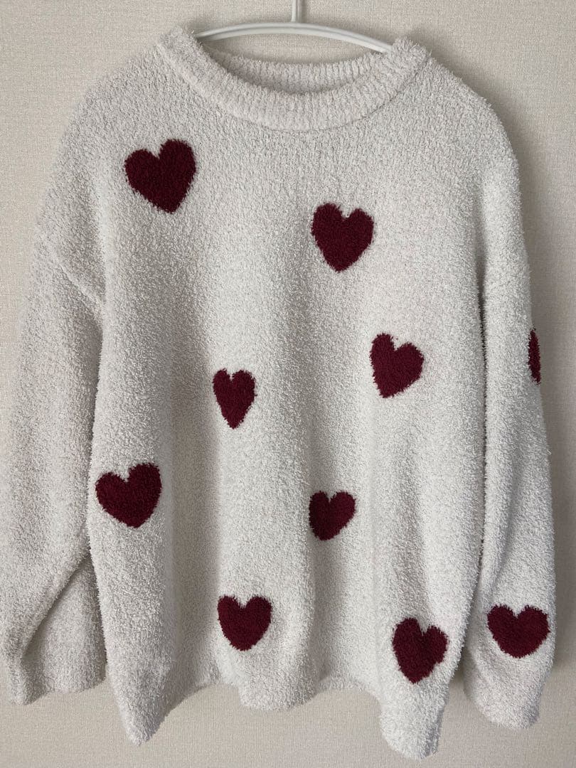 ジェラートピケ　ハート柄上下セット