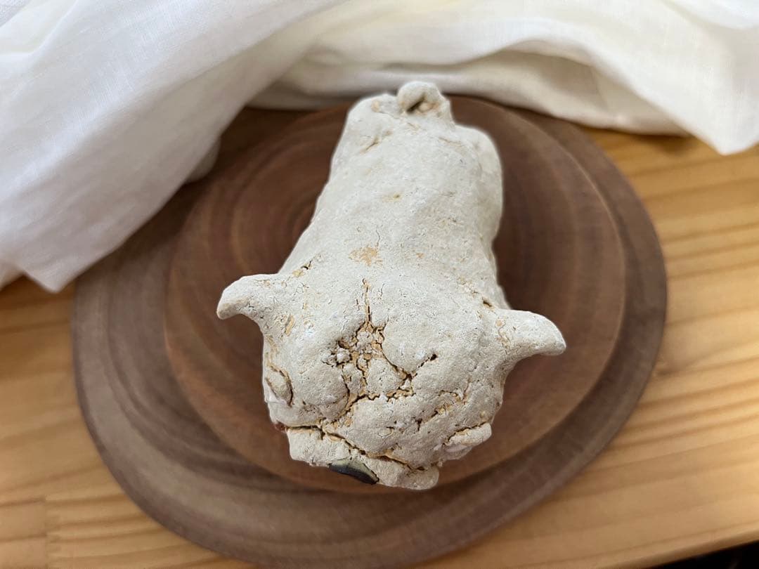 前川幸市 犬 ブルドッグ 置物 陶芸 作家 垂れ耳 白い犬 前川幸市 犬