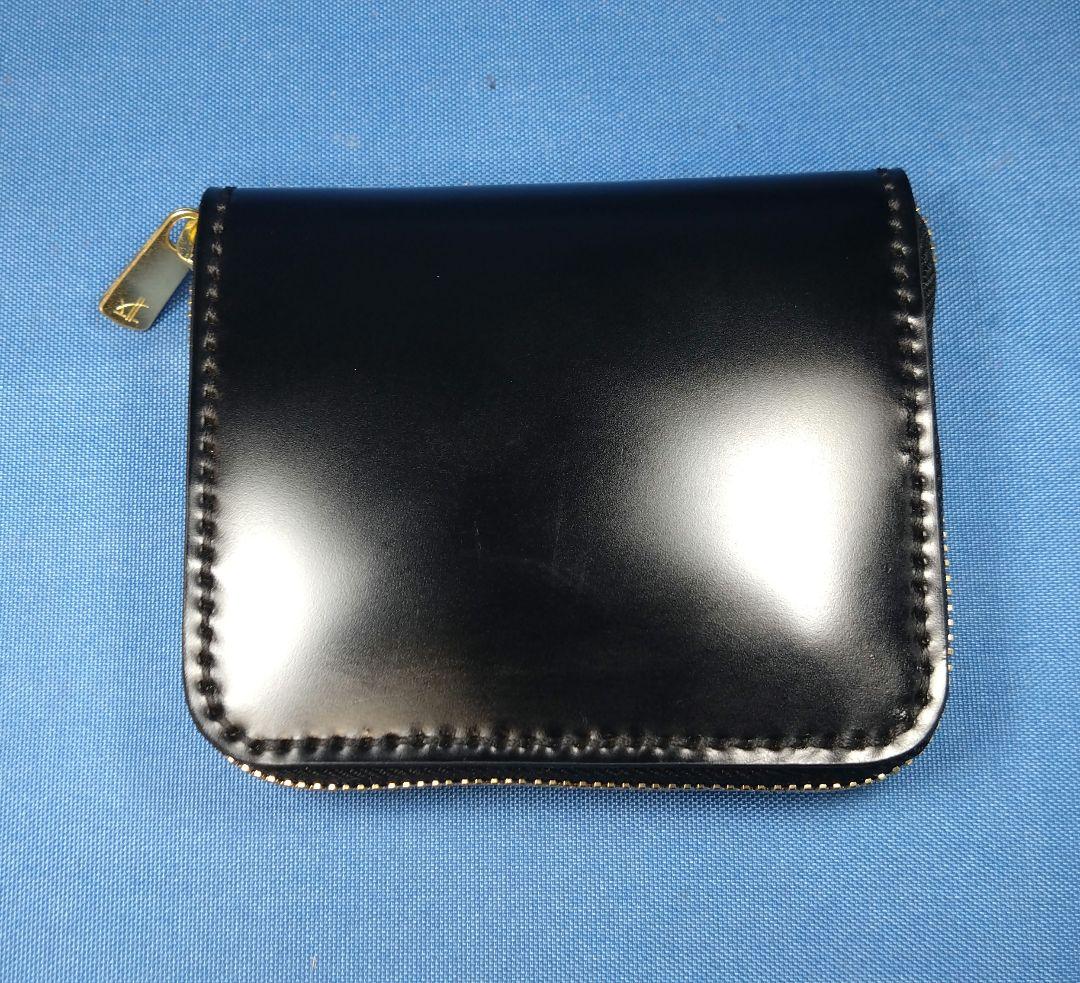 レザークラフト コードバン★HG コンパクトファスナー二つ折り財布【写真現品】