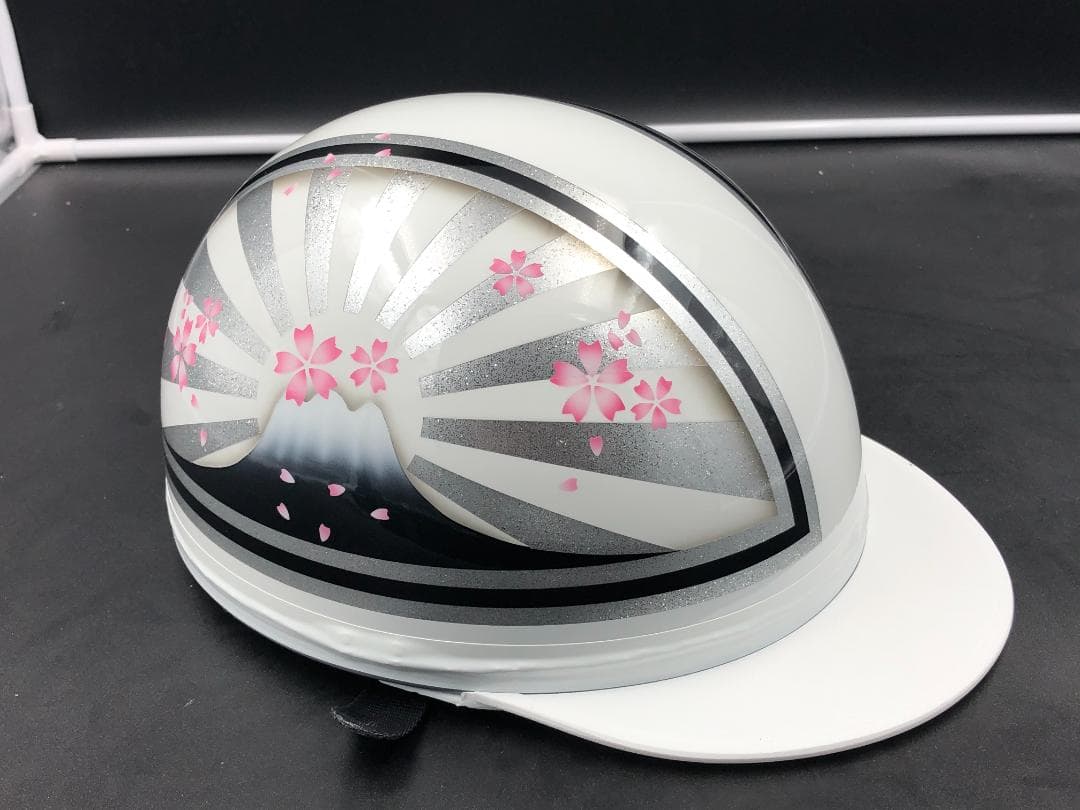 コルク半　カスタム　富士日章　三つボタン　ホワイトシルバー　ラメ　桜　高級クリヤ