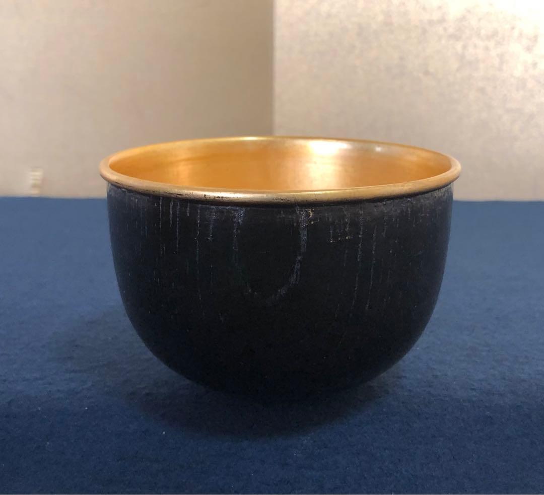 割引❗️《R》黒塗内金 盃洗4客組 木製漆器 木箱 時代　250723E6