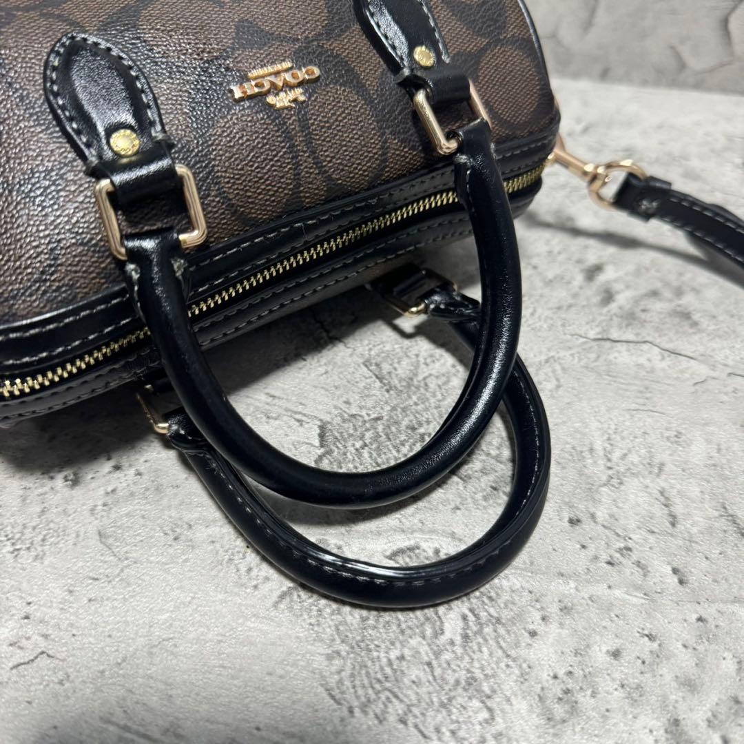 新品未使用✨️コーチ 2way ミニボストンバッグ ショルダー PVC レザー 黒