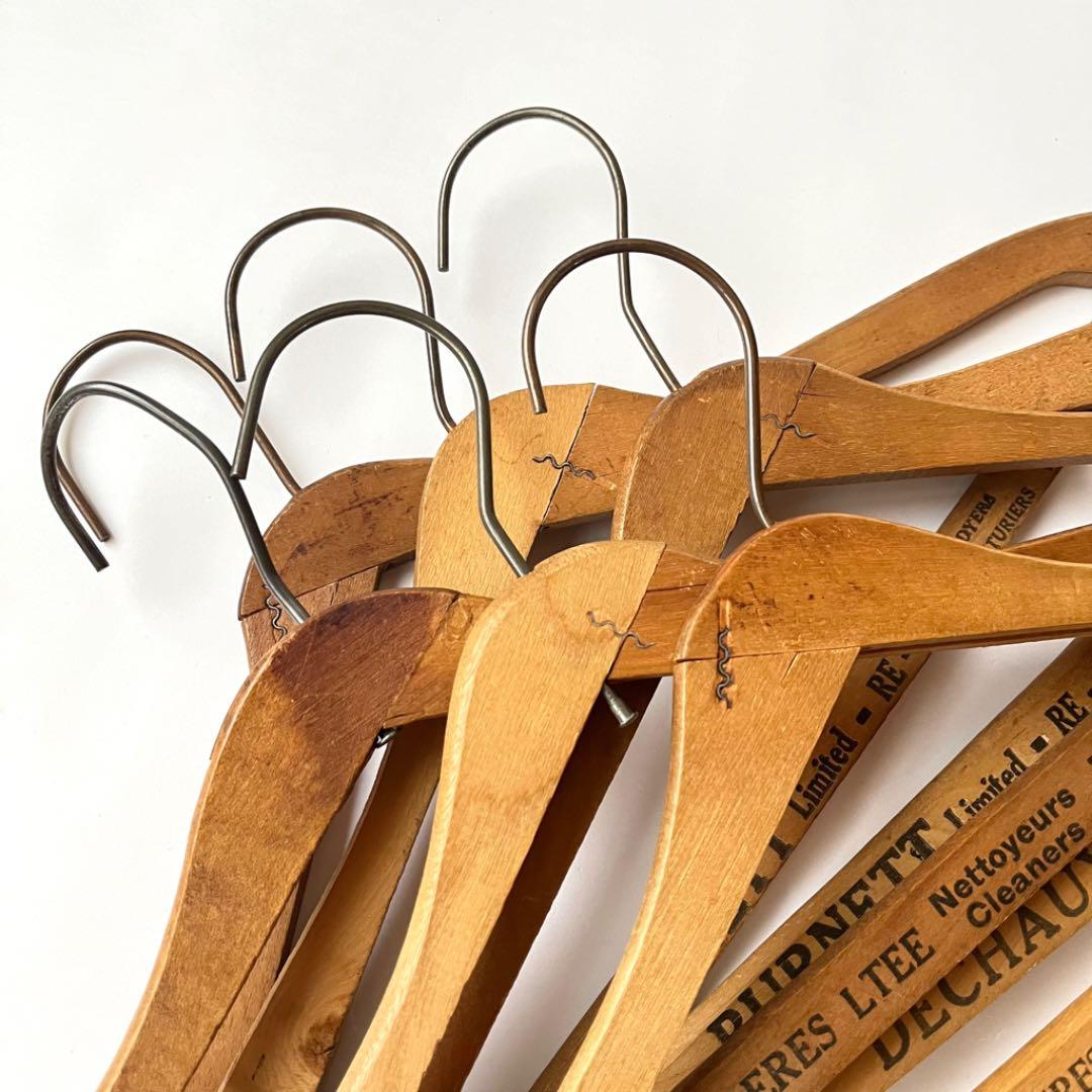 アンティークハンガー 6本セット アメリカ 木製 ウッドハンガー