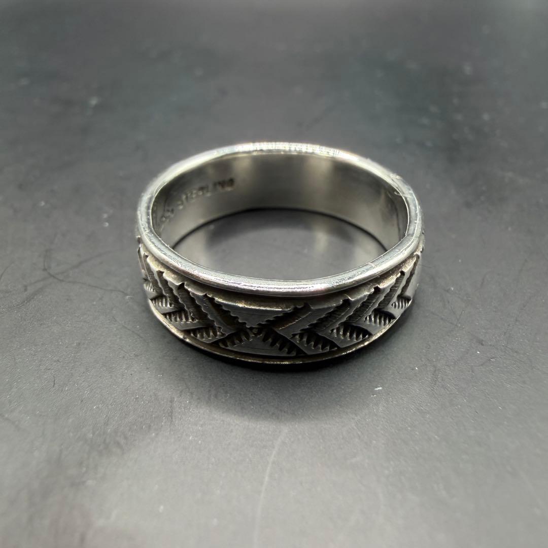 【NAVAJO】D.O. White スタンプワーク シルバーリング 21号