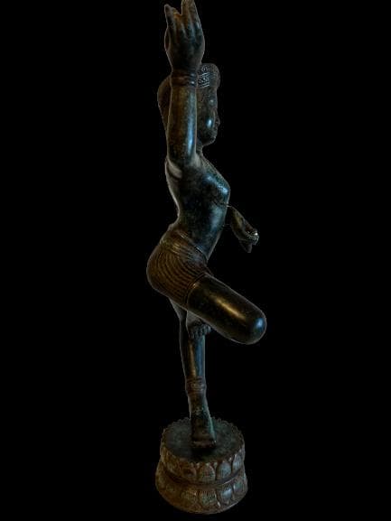 海】アプサラ像 青銅製高約：57cm重量約：5．5kgアンティーク